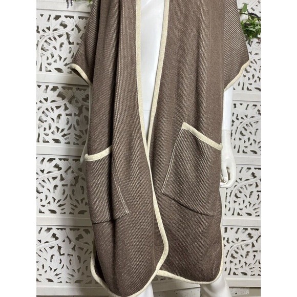 Soft Surroundings Women’s Missy One Size Brown Hoodie Poncho Cape - Picture 5 of 12